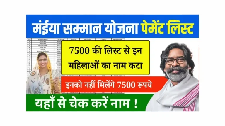 Maiya Samman Yojana 7500 Payment List Update