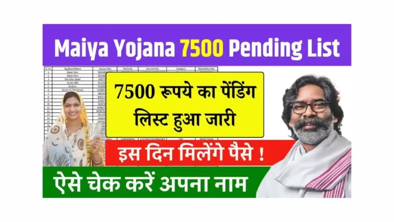 Maiya Samman Yojana 7500 Pending List
